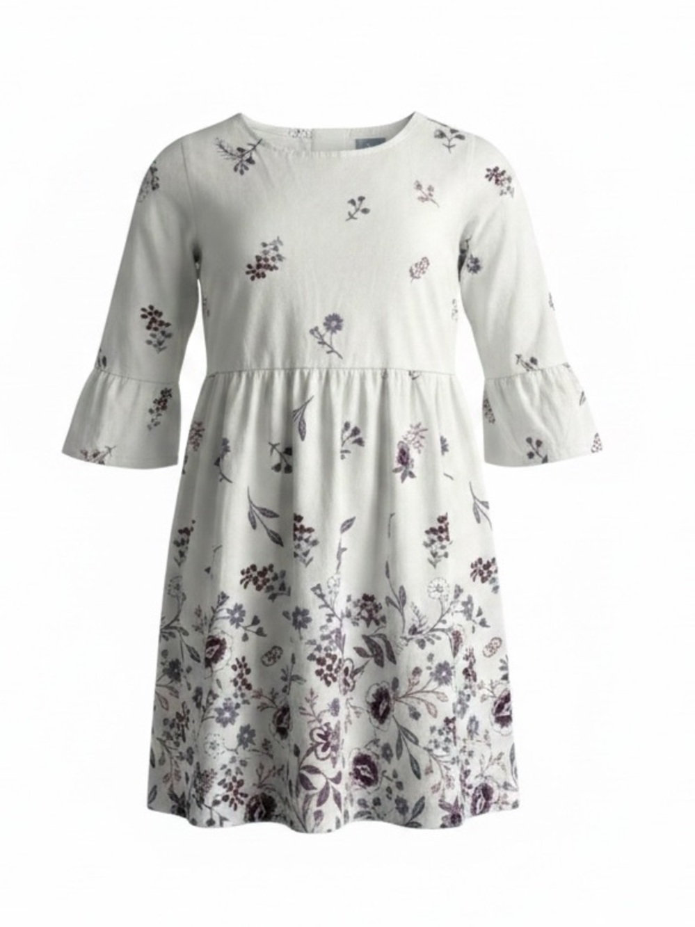 Gap Girls 4T Ivory Floral Dress Bell Sleeve Fall Boho Cotton